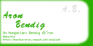 aron bendig business card